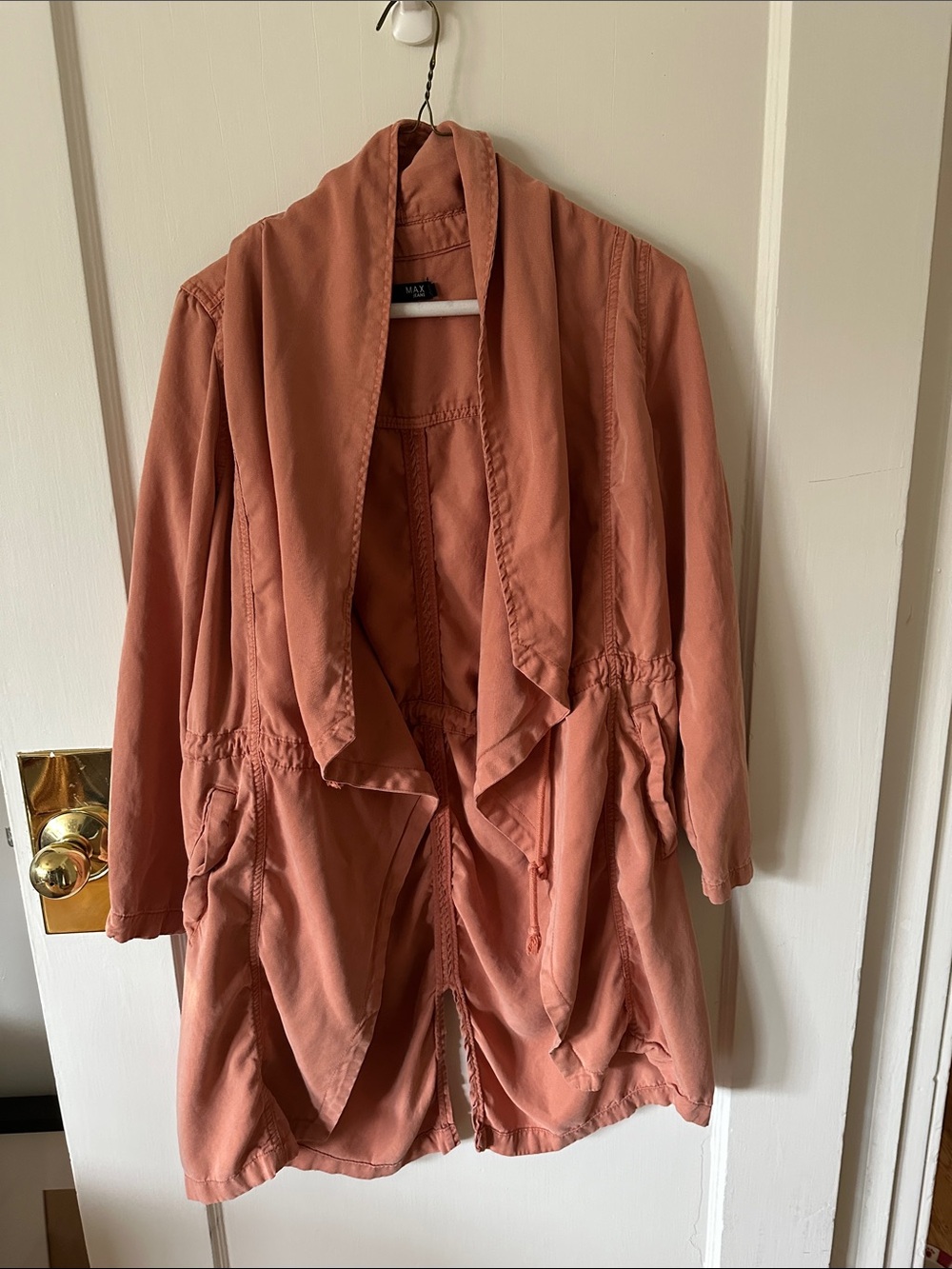 Rust Pink Drape Front Women's Jacket